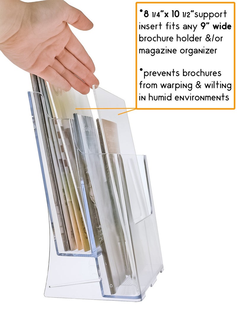 SourceOne Premium Acrylic Brochure Support Inserts for Humid Environments, 5 Pack - Image 3